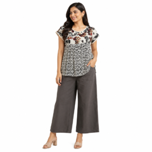 Black & White Floral Georgette Top
