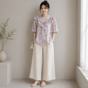 Lavender Floral Rayon Top