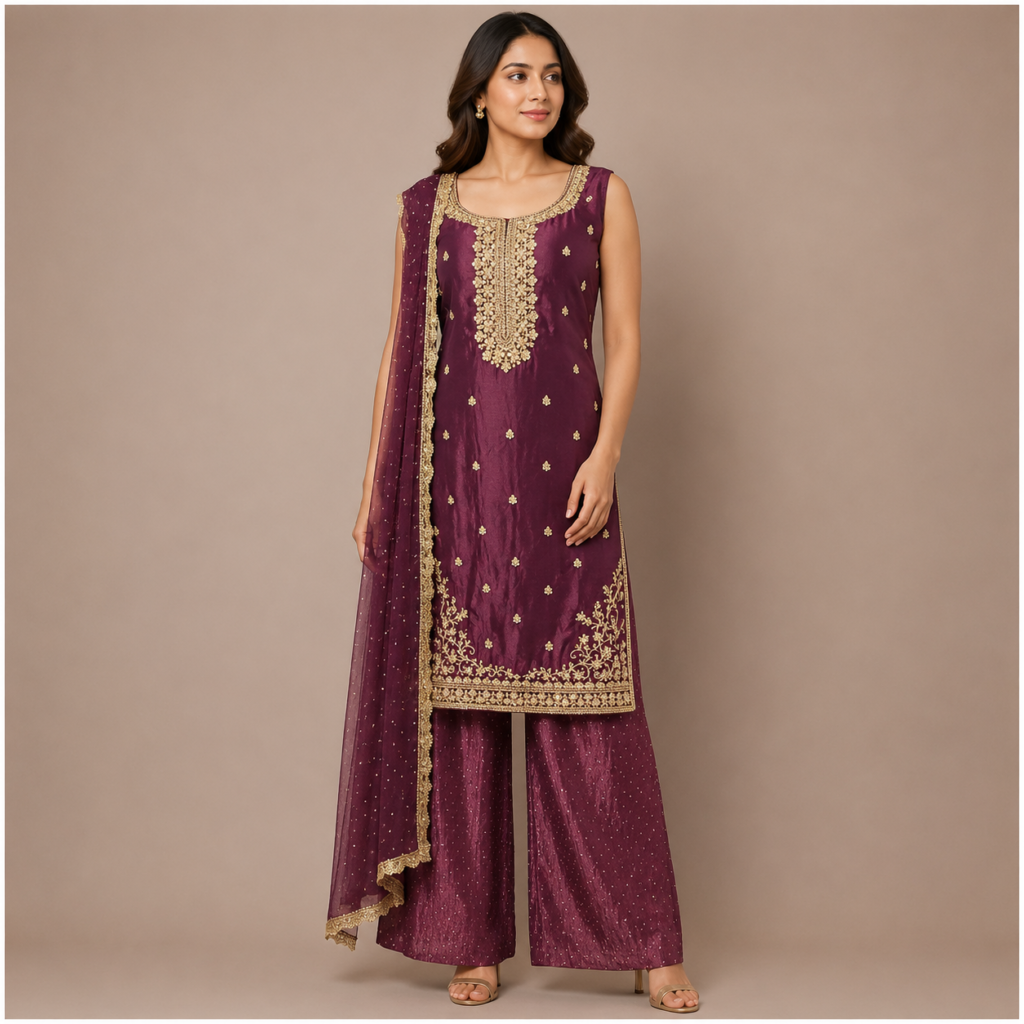 Maroon Heavy Designer Suit