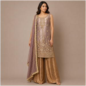 Rose Gold Light Purple Heavy Designer Suit
